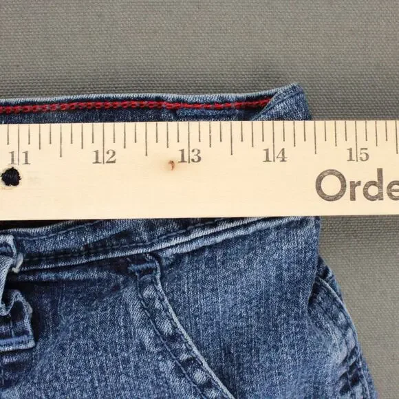 Levis Jeans Shorts Women 10 Blue Mom Medium Wash Stretch Denim Slash Pocket VTG - Picture 4 of 8